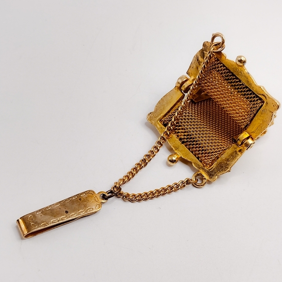 Vintage Antique Gold Filled Chateaine Clip Money Coin Purse - Picture 6 of 6